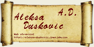 Aleksa Dušković vizit kartica